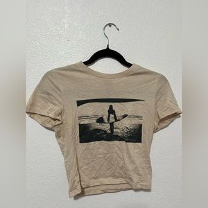 H&M Babydoll Top, Surfer, Size S, Tan